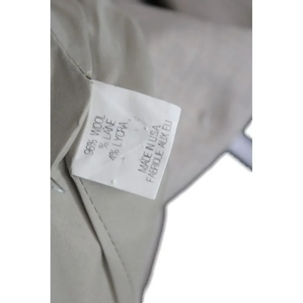 Theory Womens Basic Jacket Beige Wool Button Long Sleeve Size 4